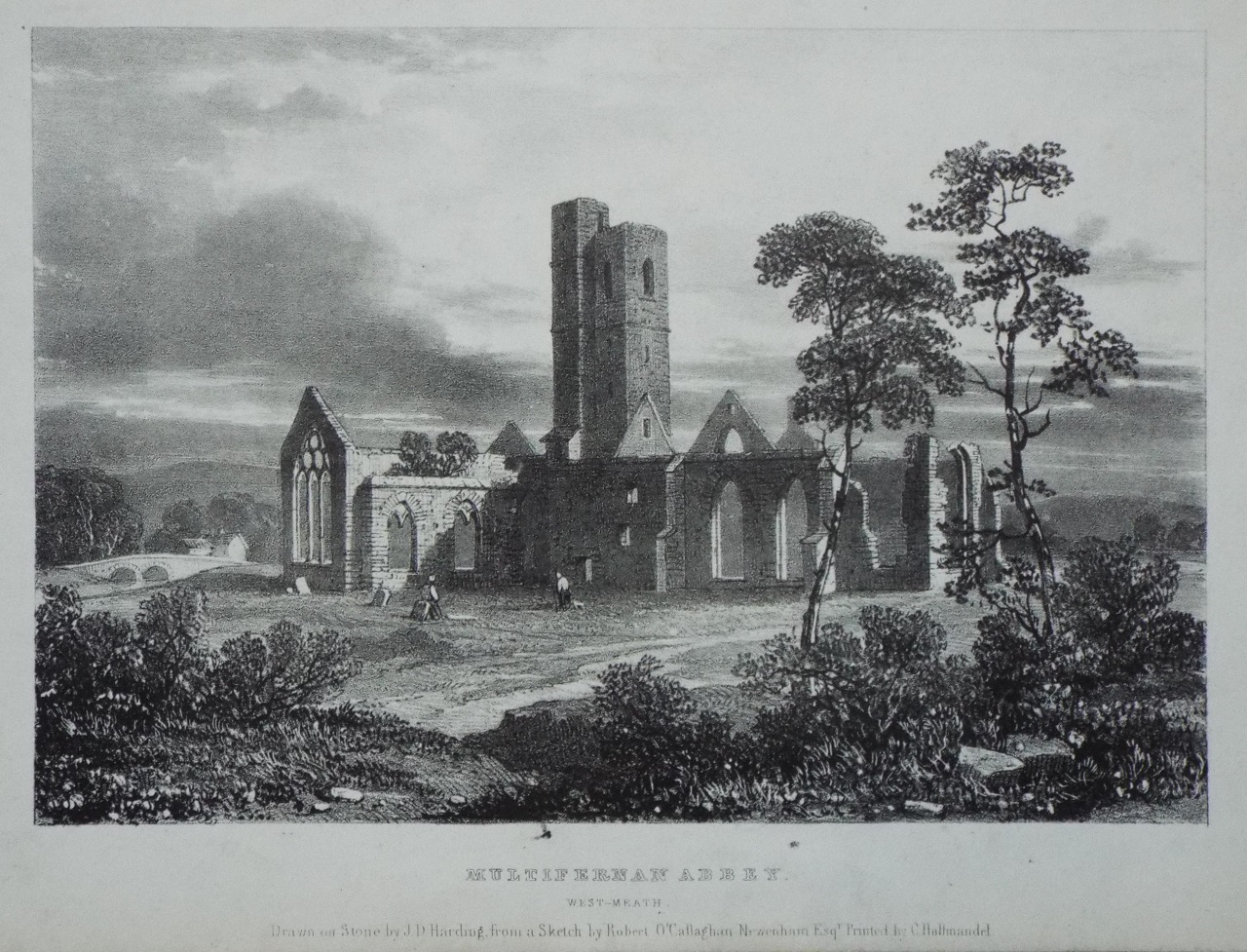 Lithograph - Multifernan Abbey. West-Meath. - Harding